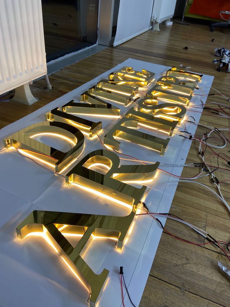 3D SS Gold Mirror Letters